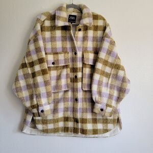 Zara Plaid Oversized Jacket